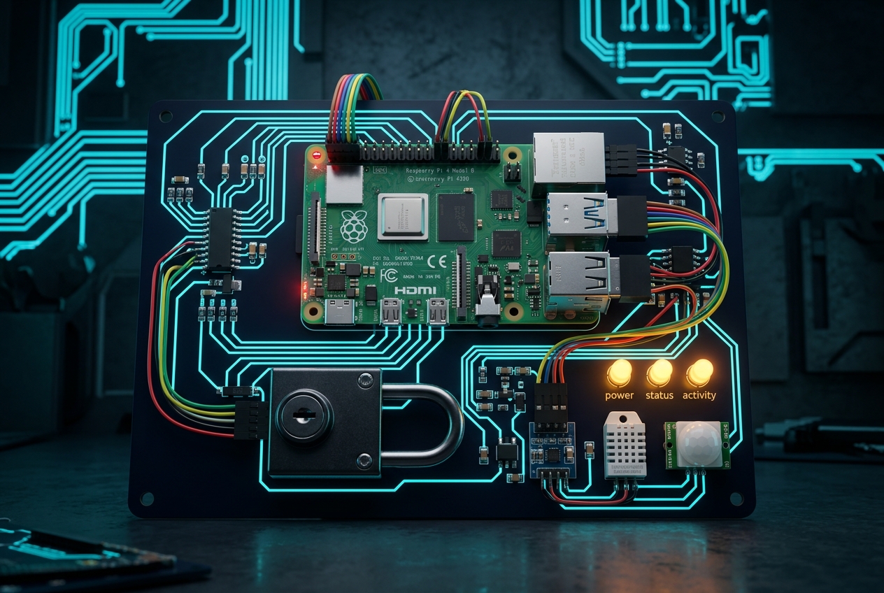 Raspberry Pi package receiver system with sensors