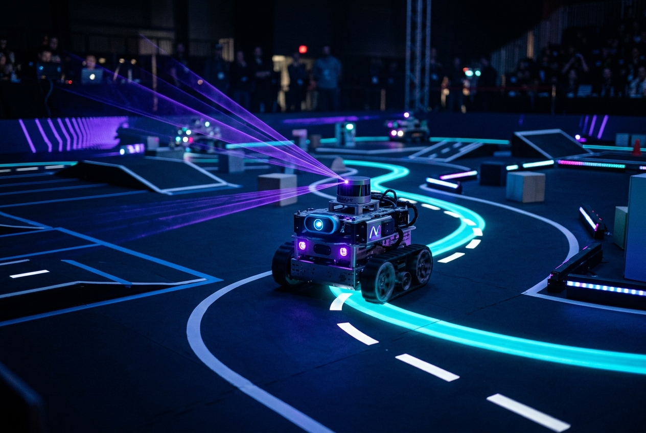 Autonomous mobile robot navigating competition course